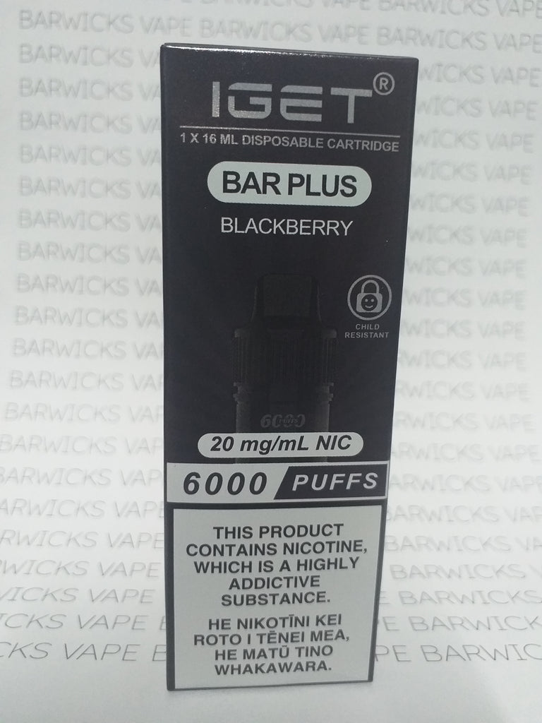 IGET BAR PLUS 6000 20mg Blackberry – Barwicks Vape Mart